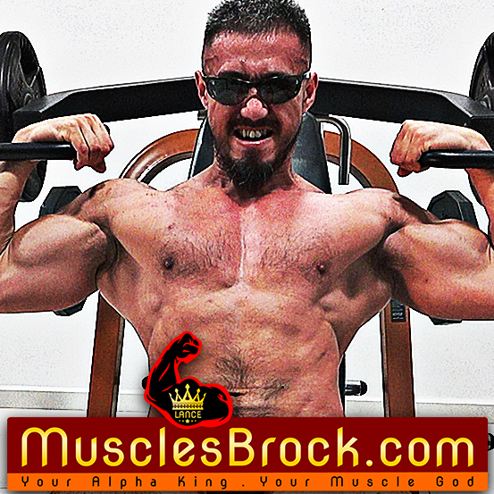 MusclesBrock official profile image showing a muscular bodybuilder flexing with strength, discipline, and sovereign presence — Strength Is Sacred.